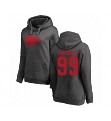 Football Women's Kansas City Chiefs #99 Khalen Saunders Ash One Color Pullover Hoodie
