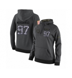 Football Women's Indianapolis Colts #97 Al-Quadin Muhammad Stitched Black Anthracite Salute to Service Player Performance Hoodie