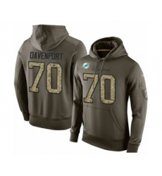 Football Miami Dolphins #70 Julie'n Davenport Green Salute To Service Men's Pullover Hoodie