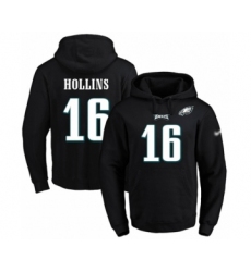 Football Men's Philadelphia Eagles #16 Mack Hollins Black Name & Number Pullover Hoodie