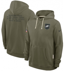 Men's Philadelphia Eagles Olive 2025 Salute to Service Pullover Hoodie