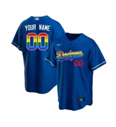 Men's Los Angeles Dodgers Customized Blue Cool Base Stitched Baseball Jersey