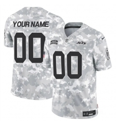 Men's New York Jets Active Player Custom 2024 F.U.S.E Arctic Camo Salute To Service Limited Stitched Football Jersey