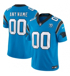 Men's Carolina Panthers Active Player Custom Blue 2024 30th Anniversary Patch F.U.S.E. Vapor Limited Stitched Football Jersey