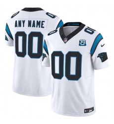 Men's Carolina Panthers Active Player Custom White 2024 30th Anniversary Patch F.U.S.E. Vapor Limited Stitched Football Jersey