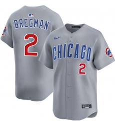 Men's Chicago Cubs #2 Alex Bregman Gray 2026 Limited Stitched Baseball Jersey
