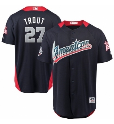 Youth Majestic Los Angeles Angels of Anaheim #27 Mike Trout Game Navy Blue American League 2018 MLB All-Star MLB Jersey