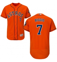 Men's Majestic Houston Astros #7 Craig Biggio Orange Alternate Flex Base Authentic Collection MLB Jersey