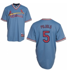 Men's Majestic St. Louis Cardinals #5 Albert Pujols Replica Blue Cooperstown Throwback MLB Jersey