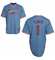 Men's Majestic St. Louis Cardinals #1 Ozzie Smith Replica Blue Cooperstown Throwback MLB Jersey