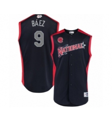 Men's Chicago Cubs #9 Javier Baez Authentic Navy Blue National League 2019 Baseball All-Star Jersey
