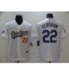Men's Nike Los Angeles Dodgers #22 Clayton Kershaw White Champions Jersey