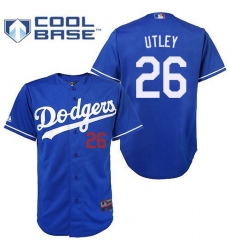 Men's Majestic Los Angeles Dodgers #26 Chase Utley Authentic Royal Blue Cool Base MLB Jersey