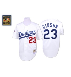 Men's Mitchell and Ness Los Angeles Dodgers #23 Kirk Gibson Authentic White Throwback MLB Jersey
