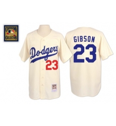 Men's Mitchell and Ness Los Angeles Dodgers #23 Kirk Gibson Replica Cream Throwback MLB Jersey