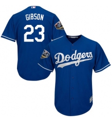 Youth Majestic Los Angeles Dodgers #23 Kirk Gibson Authentic Royal Blue Alternate Cool Base 2018 World Series MLB Jersey