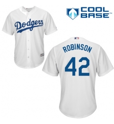 Men's Majestic Los Angeles Dodgers #42 Jackie Robinson Replica White Home Cool Base MLB Jersey