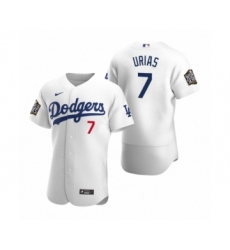 Men's Los Angeles Dodgers #7 Julio Urias Nike White 2020 World Series Authentic Jersey