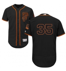 Men's Majestic San Francisco Giants #35 Brandon Crawford Black Alternate Flex Base Authentic Collection MLB Jersey