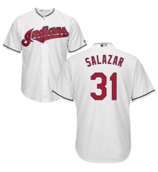 Youth Majestic Cleveland Indians #31 Danny Salazar Replica White Home Cool Base MLB Jersey