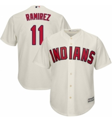 Youth Majestic Cleveland Indians #11 Jose Ramirez Authentic Cream Alternate 2 Cool Base MLB Jersey