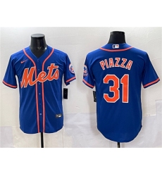 Men's New York Mets #31 Mike Piazza Blue Cool Base Stitched Baseball Jersey