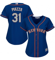 Women's Majestic New York Mets #31 Mike Piazza Replica Royal Blue Alternate Road Cool Base MLB Jersey