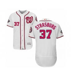 Men's Washington Nationals #37 Stephen Strasburg White Home Flex Base Authentic Collection 2019 World Series Bound Baseball Jersey