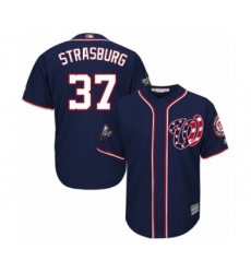 Youth Washington Nationals #37 Stephen Strasburg Authentic Navy Blue Alternate 2 Cool Base 2019 World Series Bound Baseball Jersey