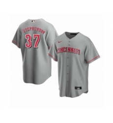 Men's Cincinnati Reds #37 Tyler Stephenson Grey MLB Cool Base Nike Jersey