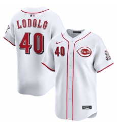Men's Cincinnati Reds #40 Nick Lodolo White Home Limited Stitched Baseball Jersey