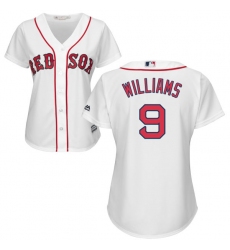 Women's Majestic Boston Red Sox #9 Ted Williams Replica White Home MLB Jersey
