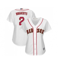 Women's Boston Red Sox #2 Xander Bogaerts Authentic White 2019 Gold Program Cool Base Baseball Jersey