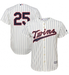 Youth Majestic Minnesota Twins #25 Byron Buxton Authentic Cream Alternate Cool Base MLB Jersey