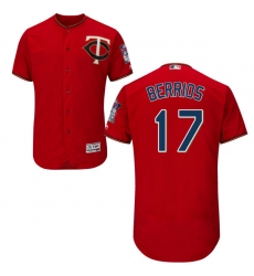 Men's Majestic Minnesota Twins #17 Jose Berrios Authentic Scarlet Alternate Flex Base Authentic Collection MLB Jersey