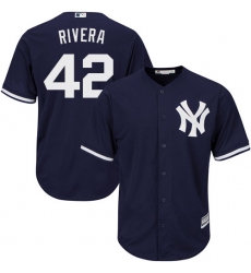 Youth Majestic New York Yankees #42 Mariano Rivera Authentic Navy Blue Alternate MLB Jersey