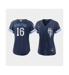 Women's Kansas City Royals #16 Andrew Benintendi 2022 Navy City Connect Cool Base Stitched Jersey(Run Small)