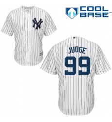 Youth Majestic New York Yankees #99 Aaron Judge Authentic White Home MLB Jersey