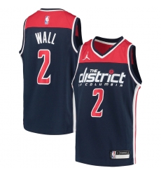 Youth Washington Wizards #2 John Wall Jordan Brand Navy 2020-21 Swingman Player Jersey