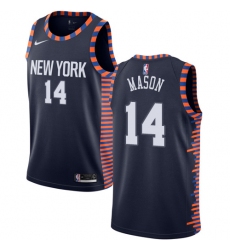 Youth Nike New York Knicks #14 Anthony Mason Swingman Navy Blue NBA Jersey - 2018 19 City Edition