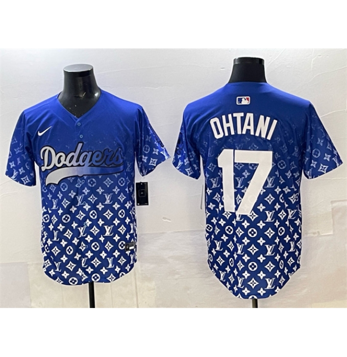 Men's Los Angeles Dodgers #17 Shohei Ohtani Blue Limited Stitched Baseball Jersey