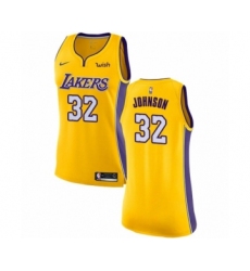 Women's Los Angeles Lakers #32 Magic Johnson Authentic Gold Home Basketball Jersey - Icon Edition