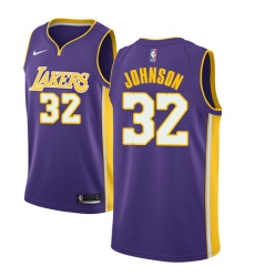 Women's Nike Los Angeles Lakers #32 Magic Johnson Swingman Purple NBA Jersey - Statement Edition