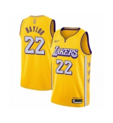 Men's Los Angeles Lakers #22 Elgin Baylor Swingman Gold 2019-20 City Edition Basketball Jersey