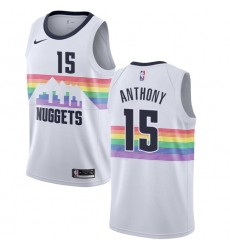 Women's Nike Denver Nuggets #15 Carmelo Anthony Swingman White NBA Jersey - City Edition