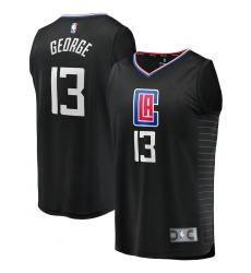 Youth LA Clippers #13 Paul George Fanatics Branded Black 2020-21 Fast Break Player Jersey