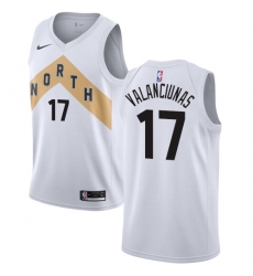 Men's Nike Toronto Raptors #17 Jonas Valanciunas Swingman White NBA Jersey - City Edition