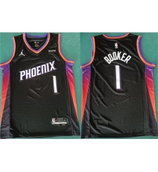 Men's Phoenix Suns #1 Devin Booker Black 2025 Statement Edition Stitched Basketball Jersey