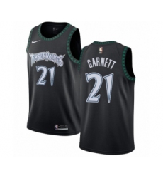 Youth Nike Minnesota Timberwolves #21 Kevin Garnett Swingman Black Hardwood Classics Jersey