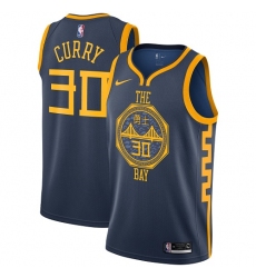 Youth Nike Golden State Warriors #30 Stephen Curry Swingman Navy Blue NBA Jersey - City Edition